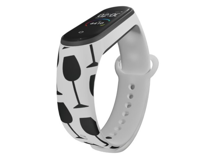 Náhradní náramek Mi band 3/4/5/6/7 Skleničky na víno (Barva Vícebarevná, Pro Přístroj Xiaomi Mi Band 7)