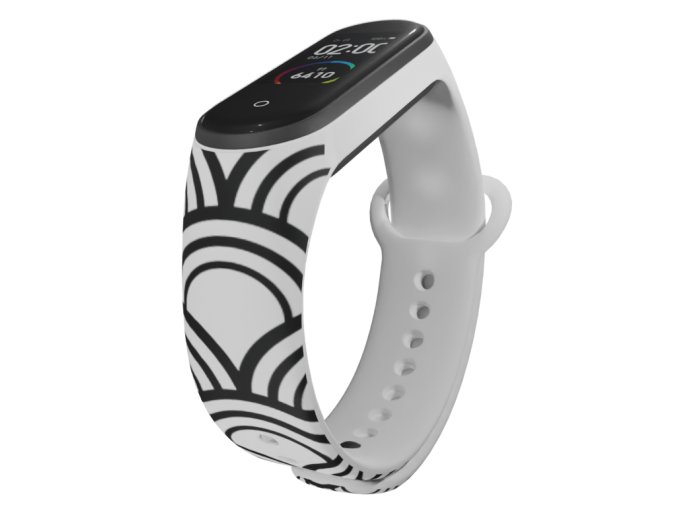 Náhradní náramek Mi band 3/4/5/6/7 Tajemné půlkruhy (Barva Vícebarevná, Pro Přístroj Xiaomi Mi Band 7)
