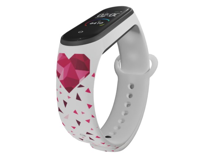 Náhradní náramek Mi band 3/4/5/6/7 Srdce s trojúhelníky (Barva Vícebarevná, Pro Přístroj Xiaomi Mi Band 7)