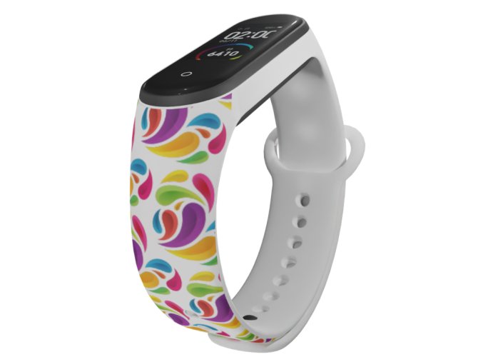 Náhradní náramek Mi band 3/4/5/6/7 Duhová srdíčka (Barevná varianta Bílá, Pro Přístroj Xiaomi Mi Band 7)