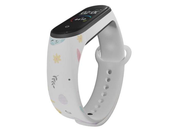 Náhradní náramek Mi band 3/4/5/6/7 Velikonoční zajíčci (Barevná varianta Bílá, Pro Přístroj Xiaomi Mi Band 7)