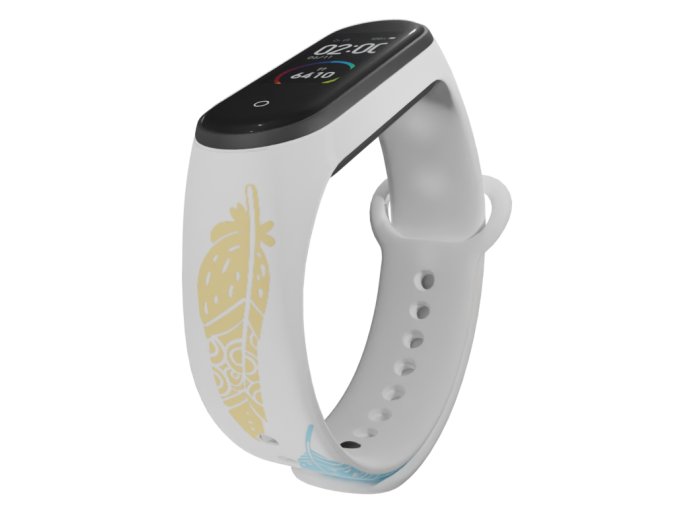Náhradní náramek Mi band 3/4/5/6/7 Peří (Barevná varianta Bílá, Pro Přístroj Xiaomi Mi Band 7)