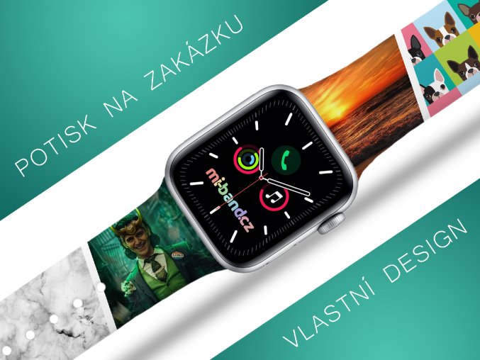 Apple watch řemínek s potiskem na zakázku (Rozměr 42/44/45/46/49mm)