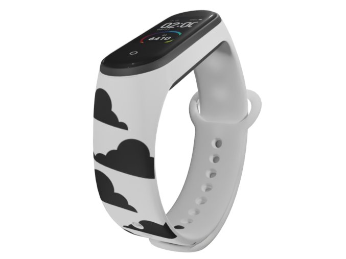 Náhradní náramek Mi band 3/4/5/6/7 Mraky (Barva Vícebarevná, Pro Přístroj Xiaomi Mi Band 7)