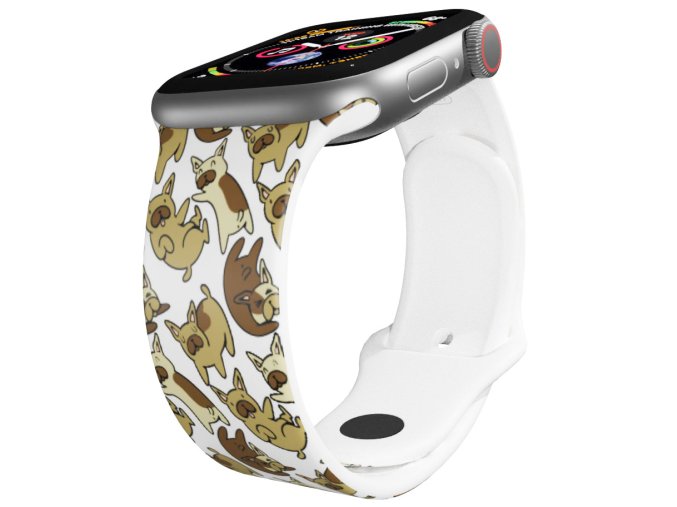Apple watch řemínek Buldoci (Barva Bílá, Rozměr 42/44/45/46/49mm)