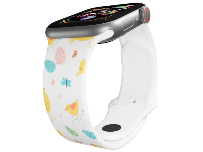 Apple watch řemínek Slepičky (Rozměr 42/44/45/46/49mm, barva pásku bílá)