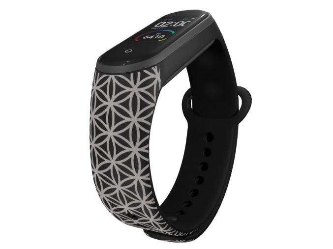 Náhradní náramek Mi band 3/4/5/6/7 Geometrie bílá (Barva Vícebarevná, Pro Přístroj Xiaomi Mi Band 7)