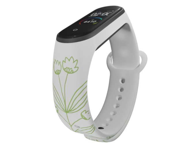 Náhradní náramek Mi band 3/4/5/6/7 Zelený svět (Barevná varianta Bílá, Pro Přístroj Xiaomi Mi Band 7)