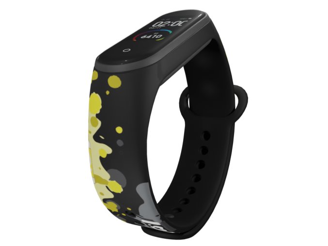 Náhradní náramek Mi band 3/4/5/6/7 Barevné cákance (Barva Vícebarevná, Pro Přístroj Xiaomi Mi Band 7)