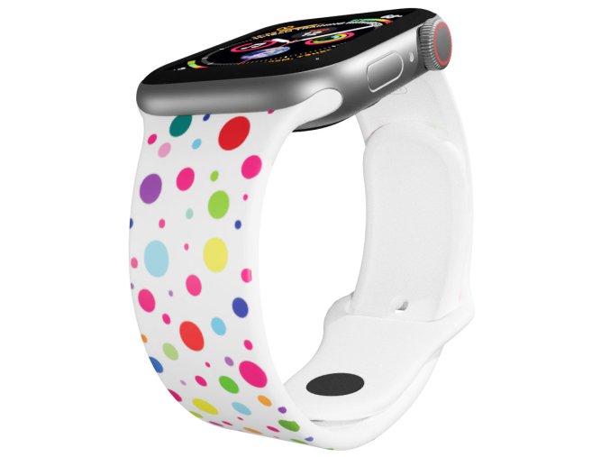 Apple watch řemínek Puntíky (Barva Bílá, Rozměr 42/44/45/46/49mm)