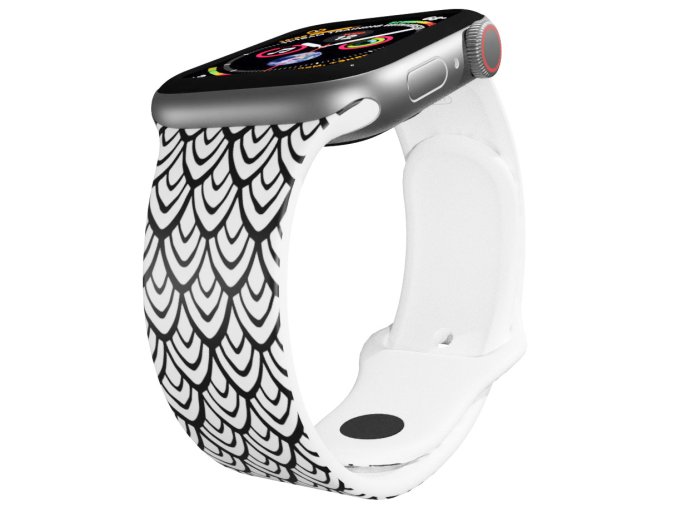 Apple watch řemínek Rybí šupiny (Barva Bílá, Rozměr 42/44/45/46/49mm)