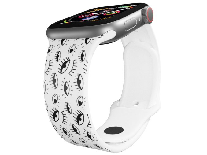 Apple watch řemínek Oči (Barva Bílá, Rozměr 42/44/45/46/49mm)
