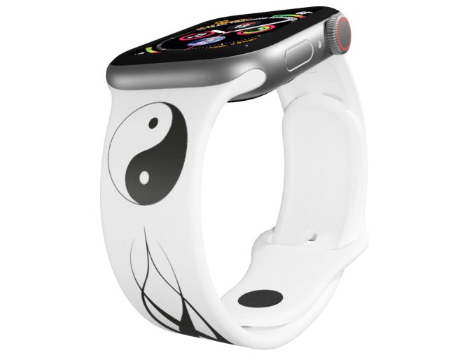 Apple watch řemínek Jin Jang (Rozměr 42/44/45/46/49mm, barva pásku bílá)