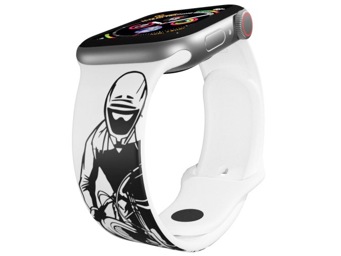 Apple watch řemínek MTB sjezdy (Rozměr 42/44/45/46/49mm, barva pásku bílá)