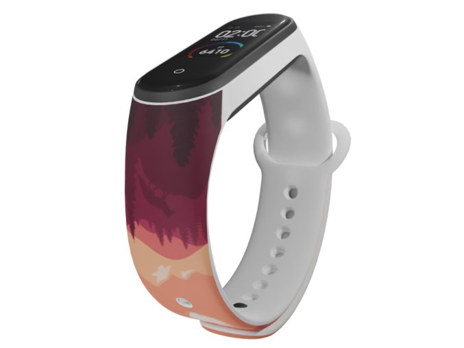Náhradní náramek Mi band 3/4/5/6/7 Východ slunce na horách (Barva Vícebarevná, Pro Přístroj Xiaomi Mi Band 7)