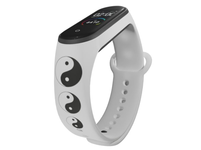 Náhradní náramek Mi band 3/4/5/6/7 Jin Jang (Barevná varianta Bílá, Pro Přístroj Xiaomi Mi Band 7)