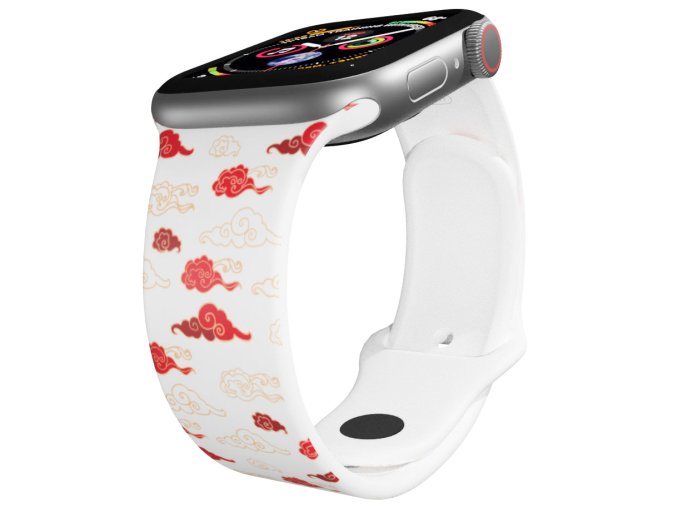 Apple watch řemínek Červené mraky (Rozměr 42/44/45/46/49mm, barva pásku bílá)