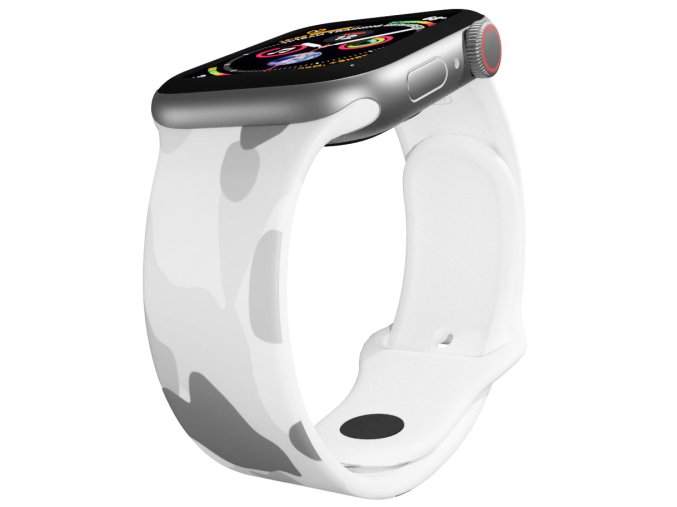 Apple watch řemínek Maskáč šedý (Barva Bílá, Rozměr 42/44/45/46/49mm)