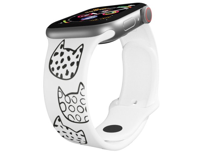 Apple watch řemínek Kočičí hlavy (Rozměr 42/44/45/46/49mm, barva pásku bílá)