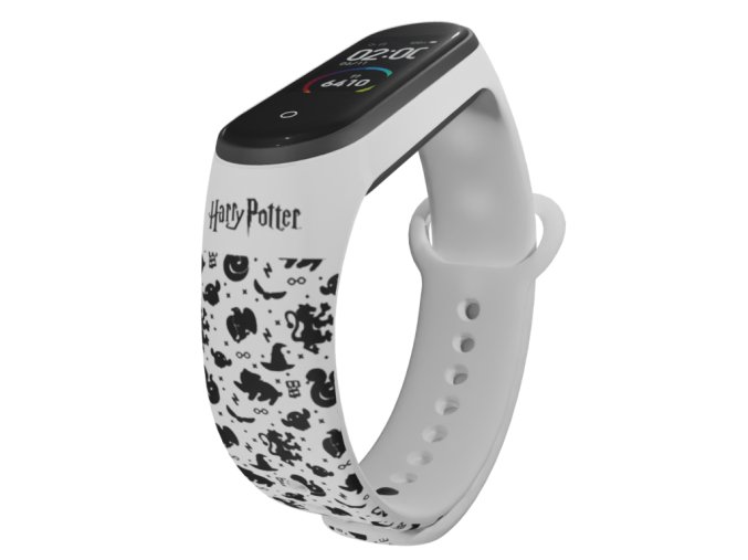 Náhradní náramek Mi band 3/4/5/6/7 Harry Potter - Ikony (Barevná varianta Bílá, Pro Přístroj Xiaomi Mi Band 7)