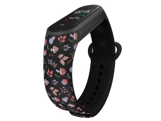 Náhradní náramek Mi band 3/4/5/6/7 Kouzelný podzim (Barva Černá, Pro Přístroj Xiaomi Mi Band 7)