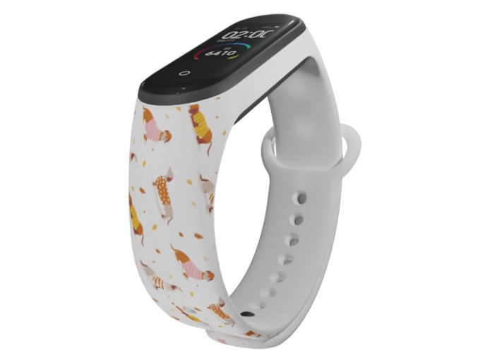 Náhradní náramek Mi band 3/4/5/6/7 Jezevčíci ve svetru (Barva Vícebarevná, Pro Přístroj Xiaomi Mi Band 7)