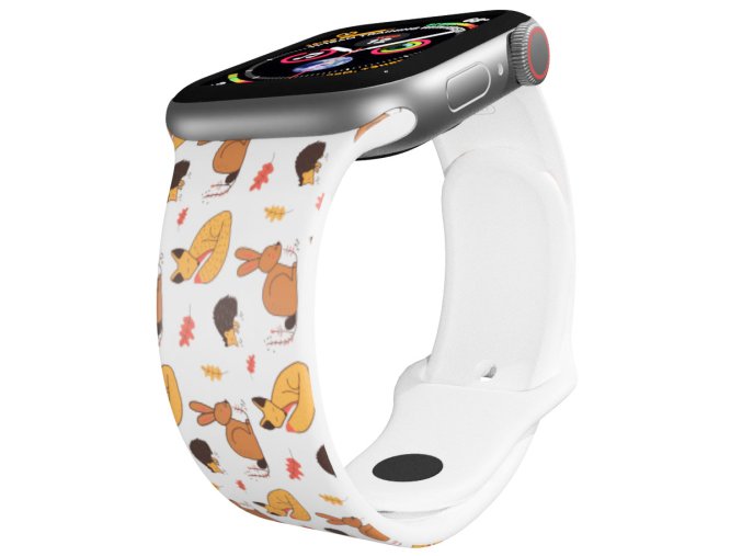 Apple watch řemínek Podzimní lesní zvěř (Barva Bílá, Rozměr 42/44/45/46/49mm)