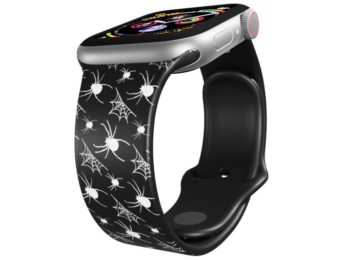 Apple watch řemínek Pavouk s pavučinou (Rozměr 42/44/45/46/49mm, barva pásku bílá)