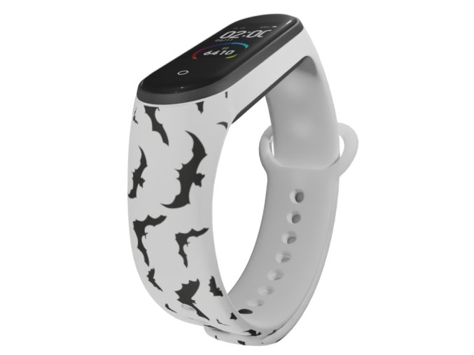 Náhradní náramek Mi band 3/4/5/6/7 Netopýři (Barevná varianta Bílá, Pro Přístroj Xiaomi Mi Band 7)