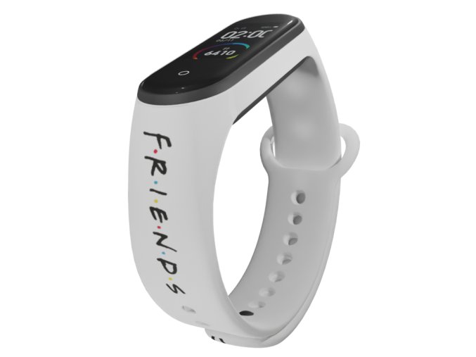 Náhradní náramek Mi band 3/4/5/6/7 Friends - Logo (Barevná varianta Bílá, Pro Přístroj Xiaomi Mi Band 7)
