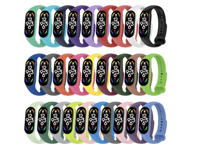 Náhradní náramek Mi Band 7/6/5 jednobarevný (Barva Žlutá, Pro Přístroj Xiaomi  Mi band 5/6/7)