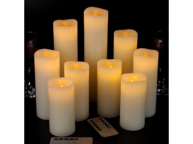 VETOUR Bezplamenové LED elektrické svíčky / 9 ks