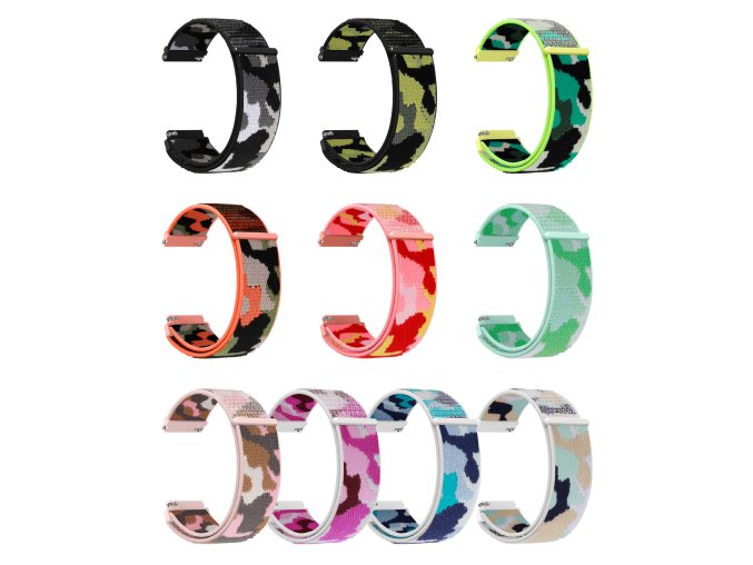 Nylonový řemínek kamufláž 22mm (Barevná varianta Béžová kamufláž)