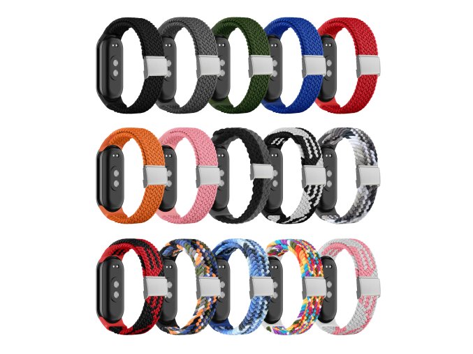 Pletený náramek Mi band 8/9/10 (Barva Bílo-Růžová, Pro Přístroj Xiaomi Mi Band 8/9/10)