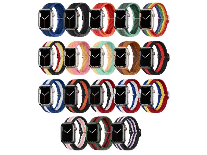 Pletený řemínek se sponou pro Apple Watch 38/40/41/42(S10)mm (Barevná varianta Černo-bílo-fialový)