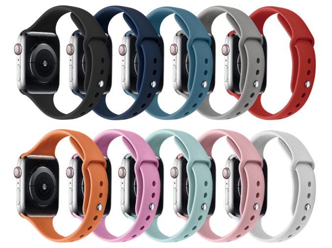 Silikonový tenký řemínek pro Apple Watch 38/40/41/42(S10)mm (Barevná varianta Bílý)