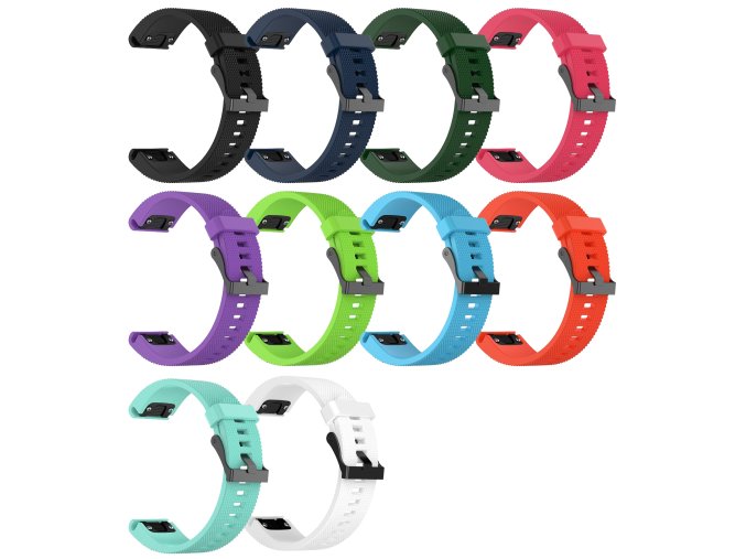 QuickFit silikonový vroubkovaný řemínek s přezkou 20mm (Barevná varianta Bílý)