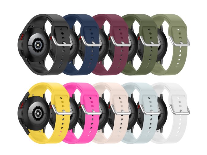 Jednobarevný řemínek s kovovou přezkou pro Samsung Galaxy Watch 4/5/6 (Barevná varianta Bílá)