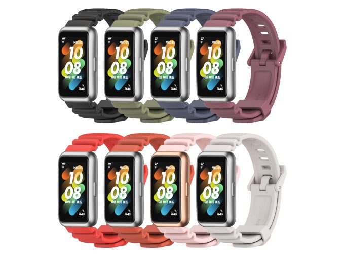 Vroubkovaný náhradní řemínek pro Huawei Band 7 (Barva slonová kost, Pro Přístroj Huawei Band 7)