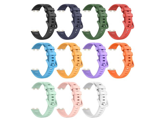 Jednobarevný řemínek s přezkou pro Huawei Band 8 (Barva Bílá, Pro Přístroj Huawei Band 8)