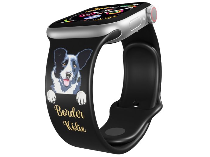 Apple watch řemínek Border kolie (Rozměr 42/44/45/46/49mm, barva pásku bílá)