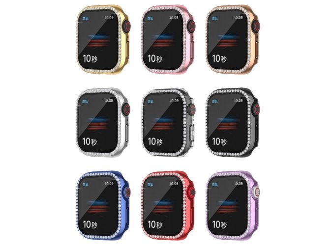 Ochranné kamínkové pouzdro se sklíčkem pro Apple Watch 38mm (Barevná varianta Stříbrný)