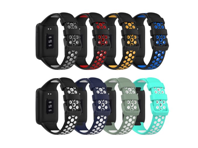 Perforovaný řemínek pro Mi band 7 PRO (Barva Tyrkysovo-Bílý, Pro Přístroj Mi band 7 Pro)