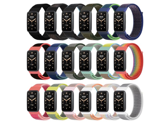 Sportnylon řemínek pro Mi Band 7 PRO (Barva Bílo-Šedá)