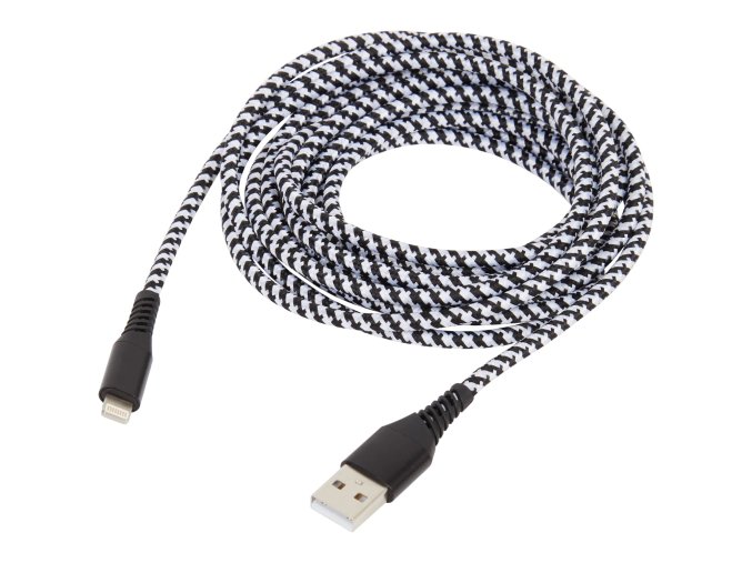 Nabíjecí a datový kabel Lightning (Barva Černo-Šedý)