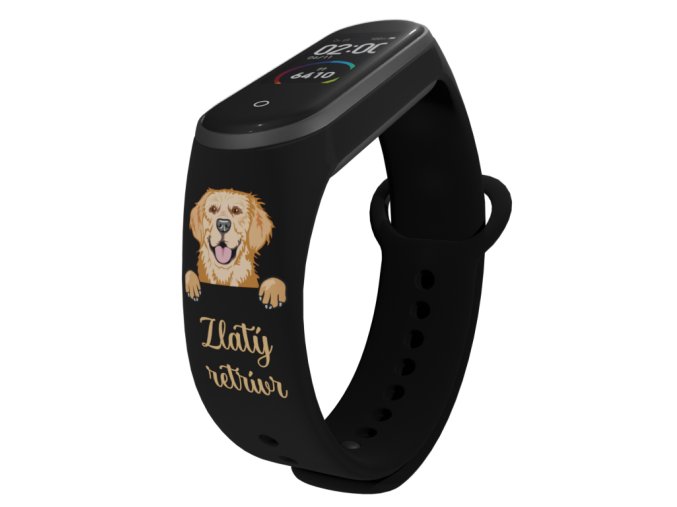 Náhradní náramek Mi band 3/4/5/6/7 Zlatý retrívr (Barevná varianta Bílá, Pro Přístroj Xiaomi Mi Band 7)