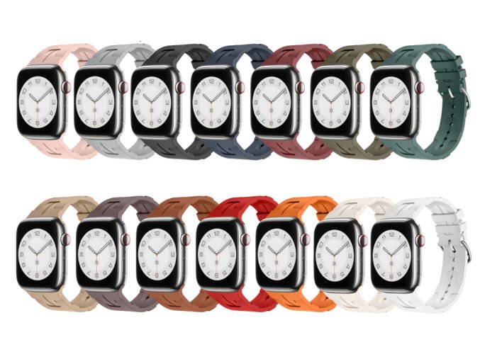 Silikonový řemínek se vzorkem pro Apple Watch 42/44/45/46/49mm (Barva náramku Bílá)