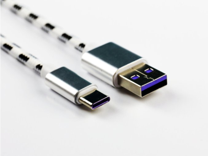 Pletený kabel USB na USB-C 3m (Barva Růžovo-černý)