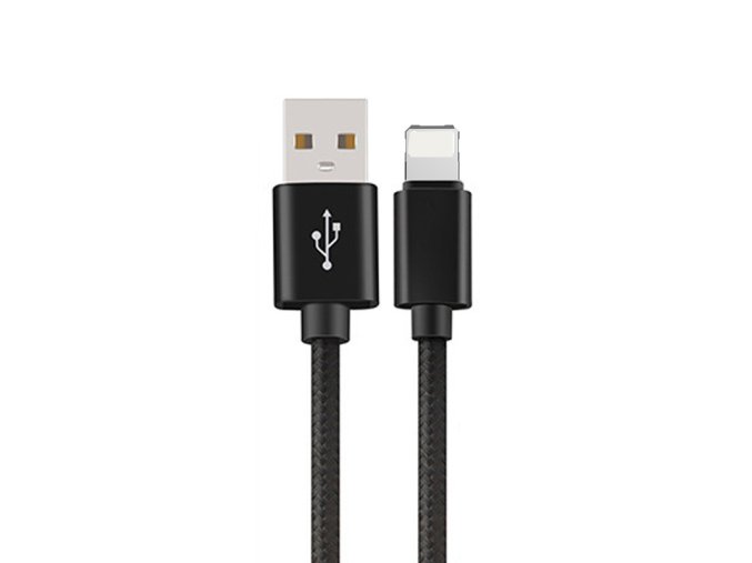 Pletený kabel 1m USB na lightning (Barva červený)