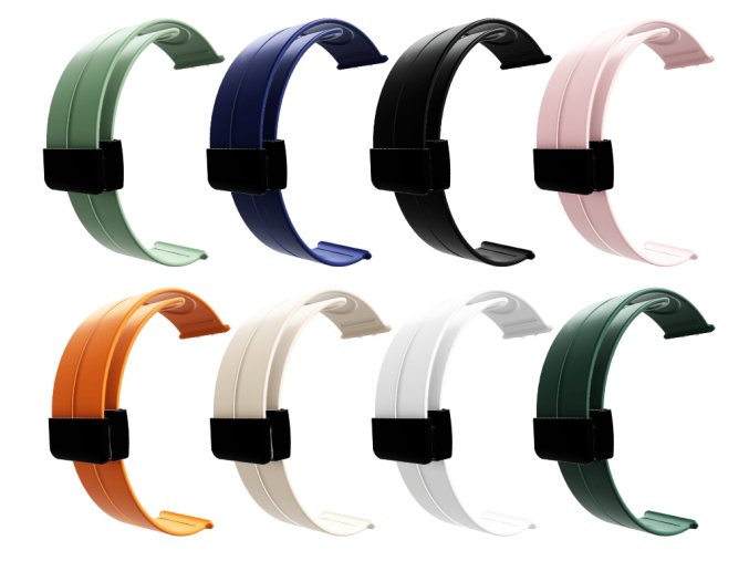 Silikonový řemínek s drážkou a magnetickým zapínáním pro Samsung Galaxy Fit 3 (Barva náramku Bílá)